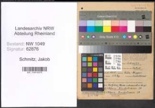 Entnazifizierung Jakob Schmitz , geb. 24.01.1917 (Arbeiter)