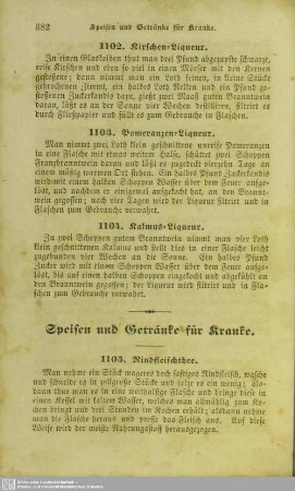 Speisen und Getränke für Kranke