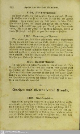 Speisen und Getränke für Kranke