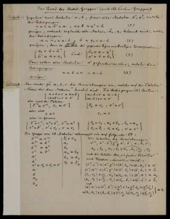 Zur Theorie der Modul-Gruppen (auch Abel'schen Gruppen)