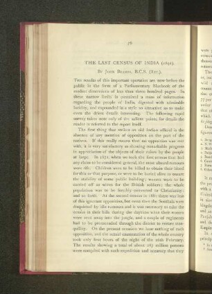 The Last Census of India (1891).