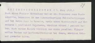 27 Kriegsnachrichten 9. Juni 1915