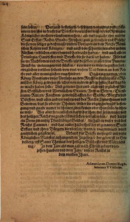 Befreyhung des Römischen Königs Ruperti ... : dem Rahte und Bürgern der Stadt Erffurdt mitgetheilet ....