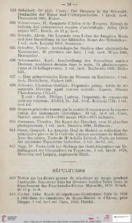Sépultures (Nr. 843 - 954)