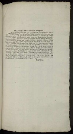 Verordnung, das Kreuzergeld betreffend : Zweybrücken den 23. October 1760.