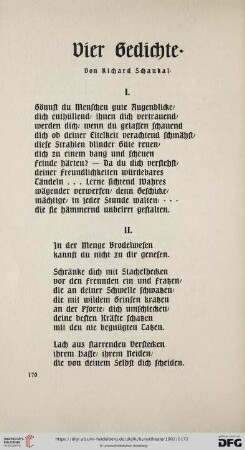 1: Vier Gedichte