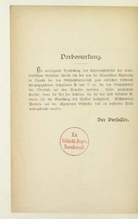 Vorbemerkung