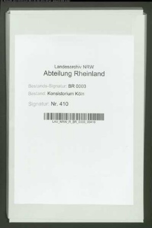 Synodalverfassung der evangelischen Kirche. Generalia