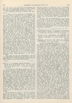 518-519 [Rezension] Schlund, Erhard, Katholizismus und Vaterland. Eine prinzipielle Untersuchung. 3., erw. Aufl