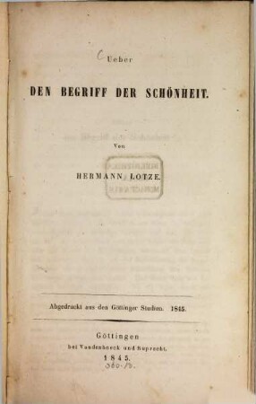 Über den Begriff der Schönheit