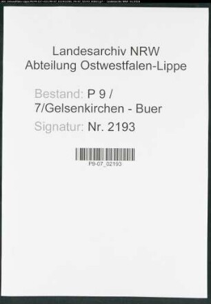 Namensverzeichnis Gelsenkirchen - Buer, Todesfälle