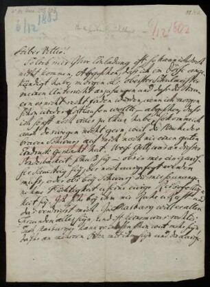 Brief von Johann Heinrich Christian Bang an Friedrich Creuzer