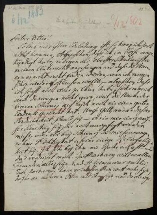 Brief von Johann Heinrich Christian Bang an Friedrich Creuzer