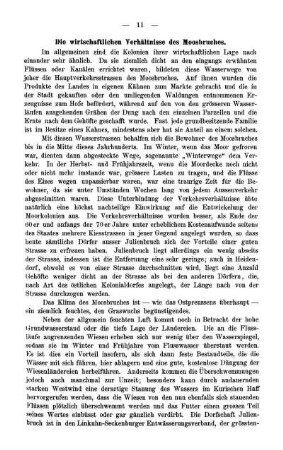 Die wirtschaftlichen Verhältnisse des Moosbruches.
