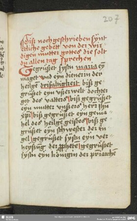 207r-232v: Mariengebete