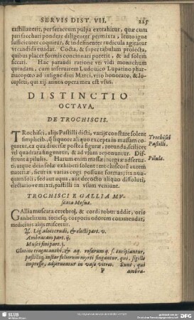 Distinctio Octava. De Trochiscis
