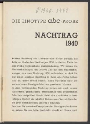 Nachtrag: Linotype abc-Probe