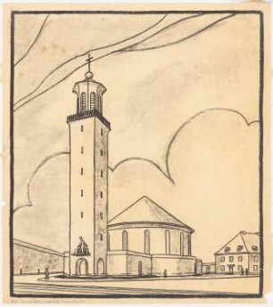 Kirche: Perspektivische Ansicht einer Kirche