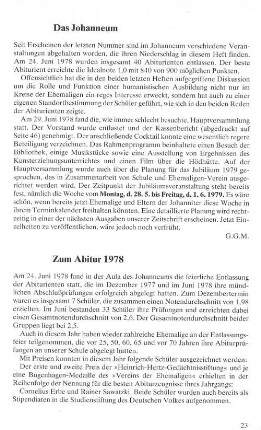 Zum Abitur 1978