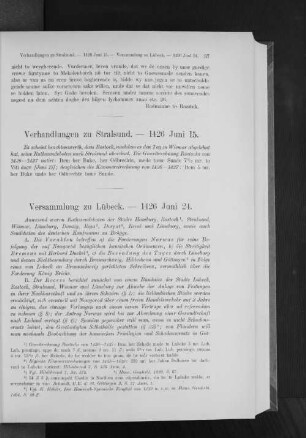 Versammlung zu Lübeck. - 1426 Juni 24.