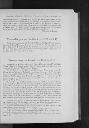 Versammlung zu Lübeck. - 1426 Juni 24.
