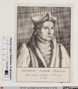 Bildnis Jacques Lefèvre d'Étaples (lat. Jacobus Faber Stapulensis)