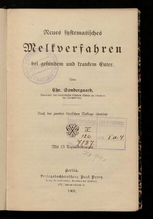 Neues systematisches Melkverfahren bei gesundem und krankem Euter