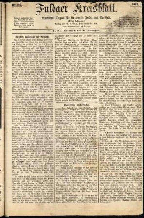 Ausgabe vom Mittwoch, den 31. Dezember 1879.
