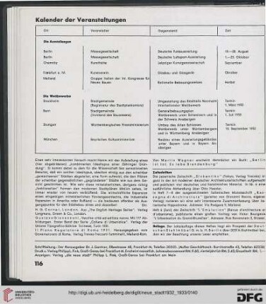 Kalender der Veranstaltungen
