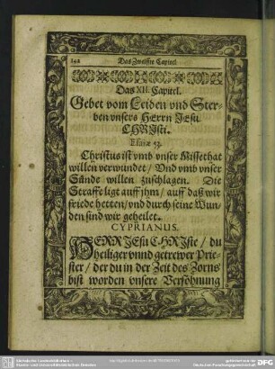 Das XII. Capitel. Gebet vom Leiden und Sterben unseres HErrn Jesu