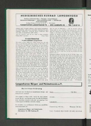 Langenhorner Bürger- und Heimatverein e.V. Beitrittserklärung