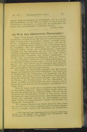 Ein Werk über künstlerische Photographie