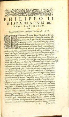 Cornelii Iansenii Episcopi Gandauensis Commentariorum in suam concordiam, ac totam historiam euangelicam partes IIII : Additis III. indicibus, quicquid toto opere tractatur, exactissimè demonstrantibus: caetera quae huic editioni accesserunt, authoris ad lectorem epistola plenissimè demonstrabit. Quid in unaquaque contineatur, sequens pagina indicabit