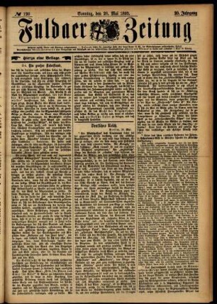 Erste Ausgabe vom Sonntag, den 28. Mai 1893.