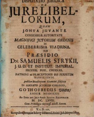 Disp. ... de iure libellorum