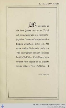 Zitat von Alfred Rosenberg.