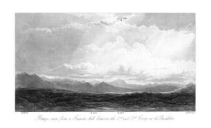 Ranges seen from a granitic hill between second and third camp at the Burdekin