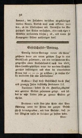36-44, Gesellschafts-Vertrag. - Ehevertrag.