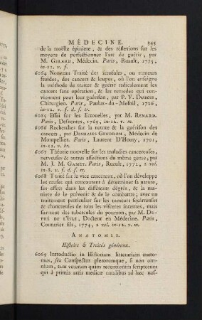 345-355, Anatomie - Chirurgie