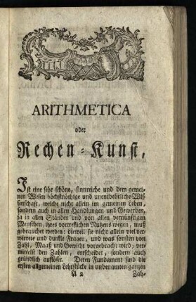 Arithmetica oder Rechenkunst