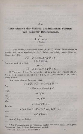 XV. Zur Theorie der binären quadratischen Formen von positiver Determinante.