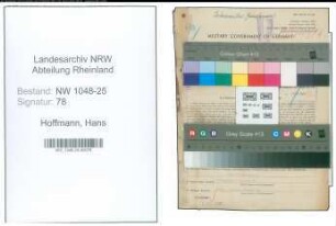 Entnazifizierung Hans Hoffmann , geb. 18.08.1896 (Geschaeftsfuehrer)
