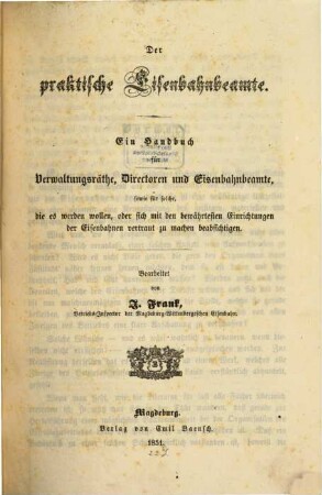 Der praktische Eisenbahnbeamte