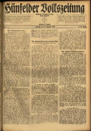 Ausgabe vom Freitag, den 10. Oktober 1919.