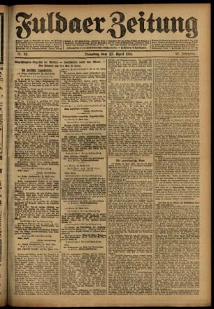 Ausgabe vom Dienstag, den 25. April 1916.