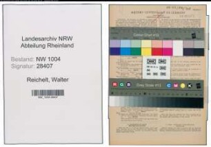 Entnazifizierung Walter Reichelt , geb. 11.09.1889 (Toepfer)