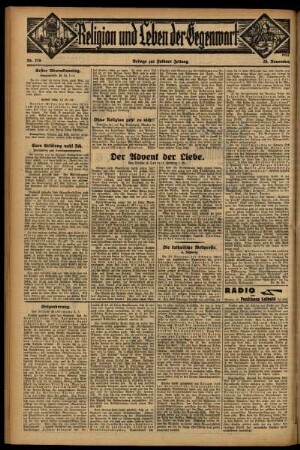 Dritte Ausgabe vom Sonntag, den 29. November 1931.