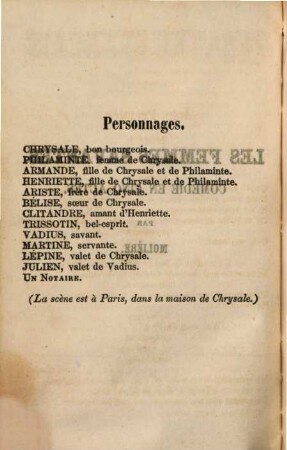 Les femmes savantes : [comédie en cinq actes]