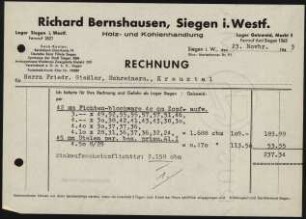 Bernshausen, Richard, ( Rechnung)