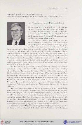 Antrittsrede vom 14. Dezemberg 2002